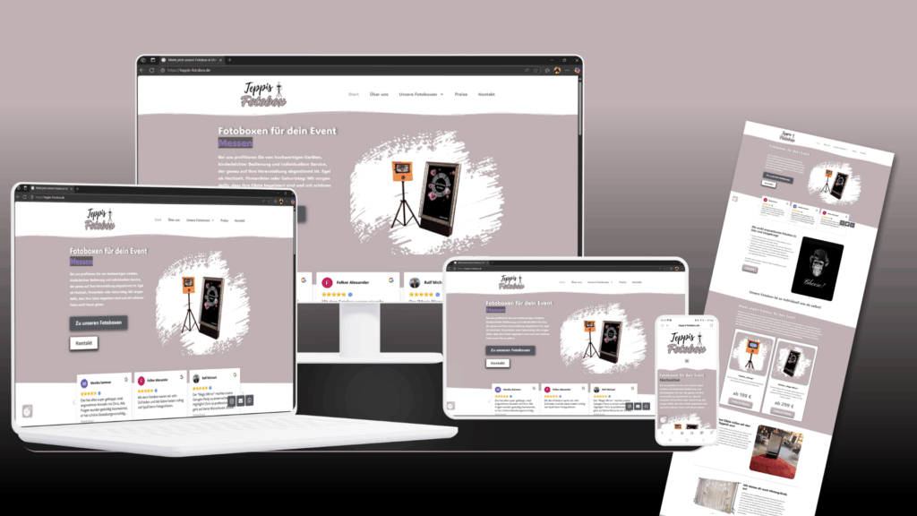Webseite für Teppis Fotobox