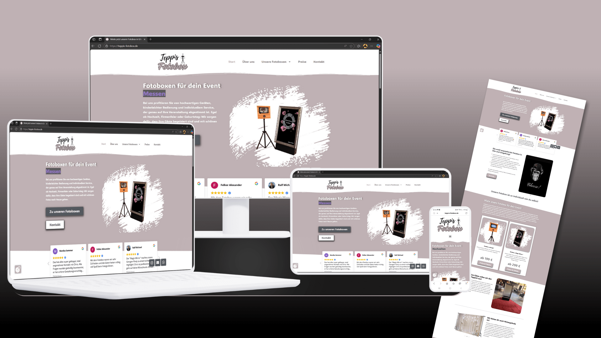 Webseite für Teppis Fotobox