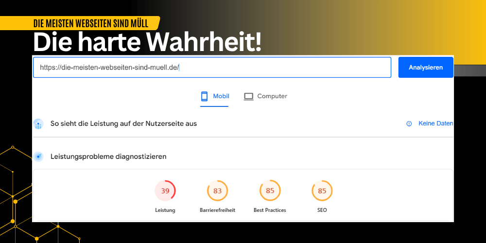 Schlechte Ladezeiten, Pagespeed Insights, Hoher LCP