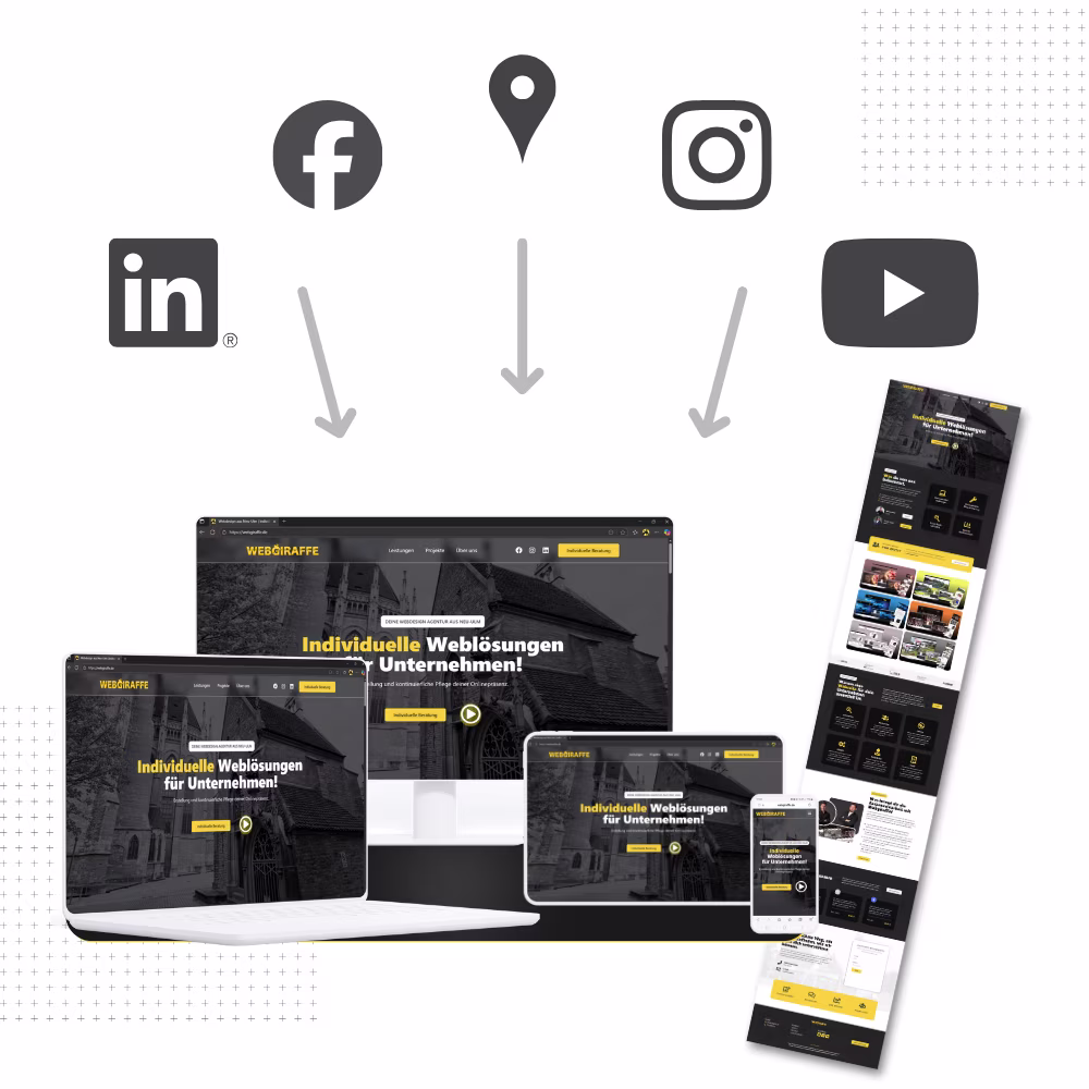 Webgiraffe, die Webagentur für Ulm. Webdesign, Webseiten & individuelle Weblösungen für Unternehmen aus Ulm, Neu-Ulm und Umgebung.